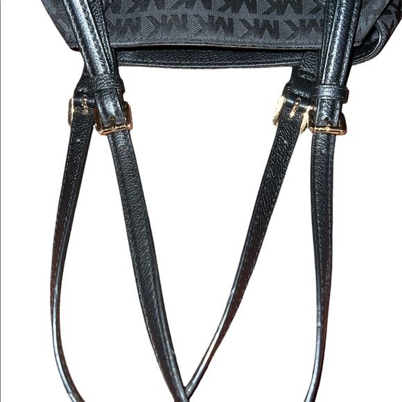 Michael Kors Jet set Grab Monogram Jacquard Black Logo Tote Bag - Picture 6 of 8